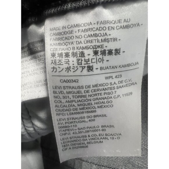 Levis 501 Original Fit Black Button-Fly Distressed Denim Jeans, ANKLE, BEACH BUM - Picture 6 of 6